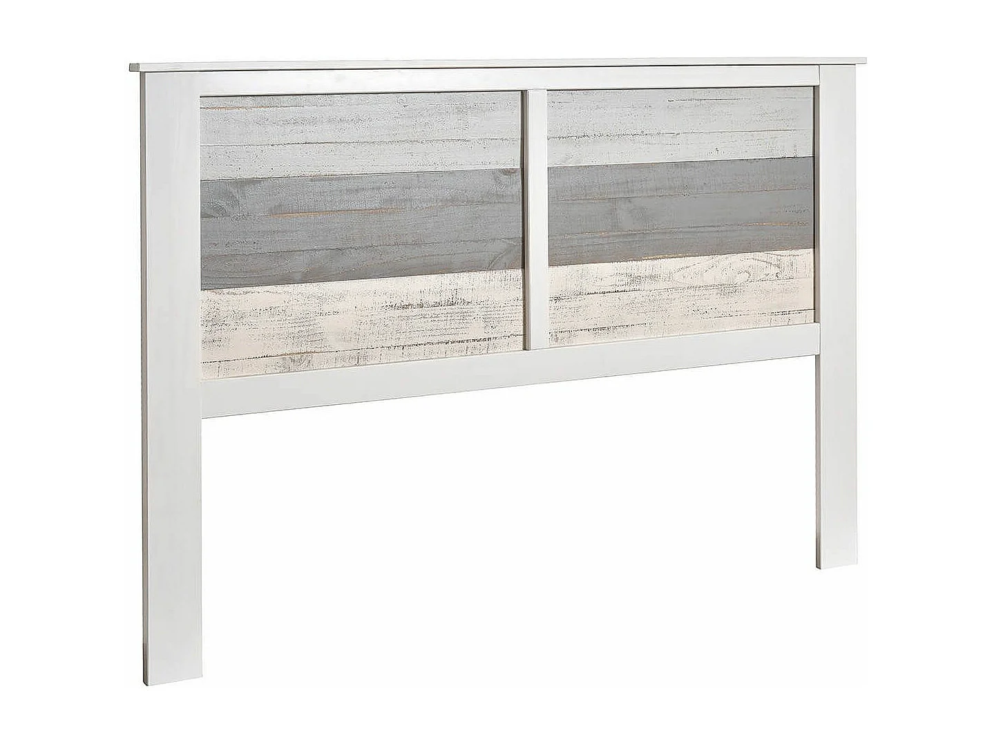 ROSALIA - Tête de Lit 150/160 Bois Aspect Vieilli Blanc et Grisé