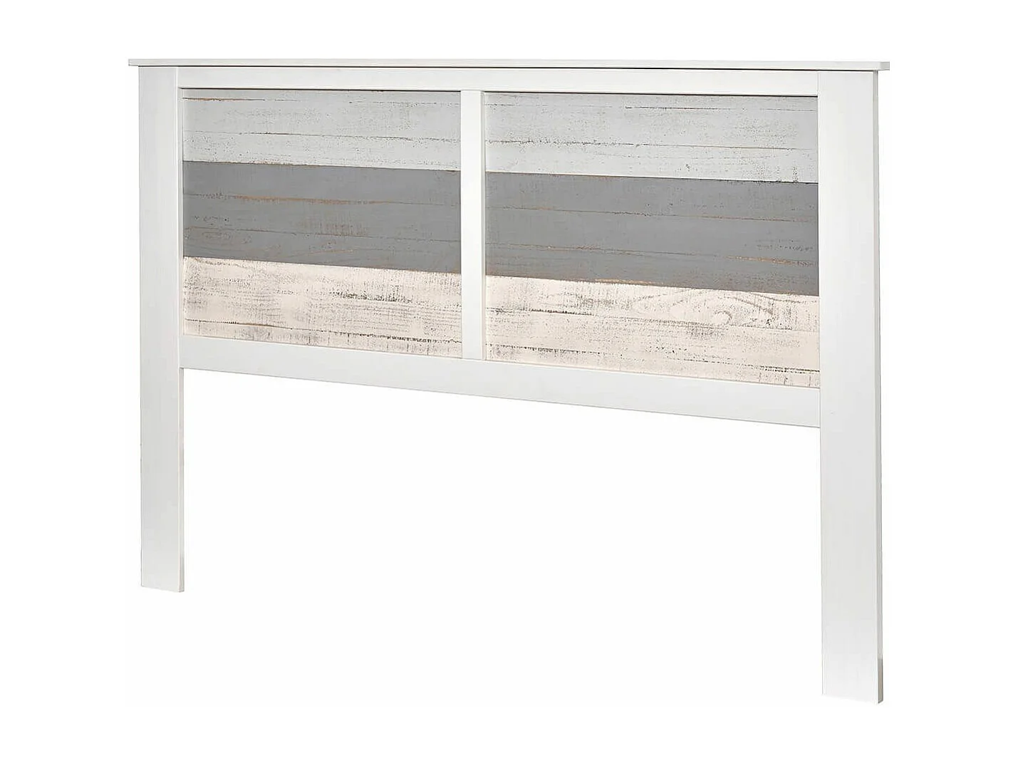 ROSALIA - Tête de Lit 150/160 Bois Aspect Vieilli Blanc et Grisé