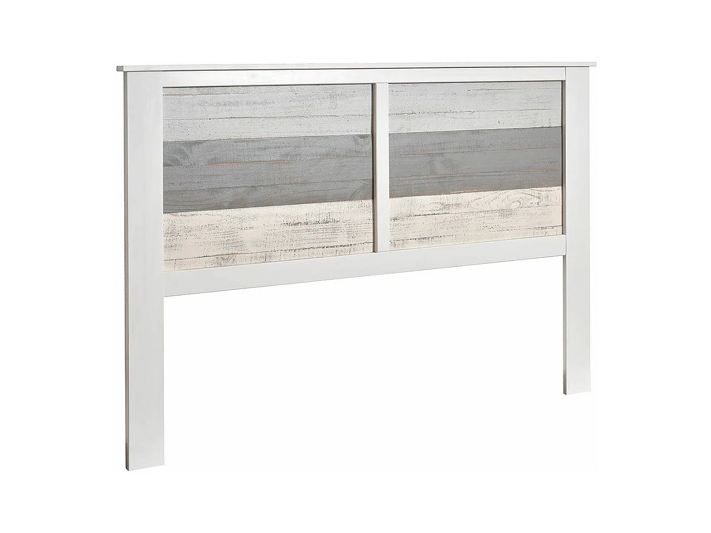 ROSALIA - Tête de Lit 150/160 Bois Aspect Vieilli Blanc et Grisé