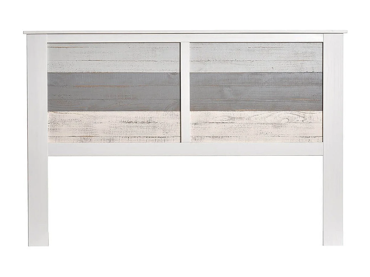 ROSALIA - Tête de Lit 150/160 Bois Aspect Vieilli Blanc et Grisé