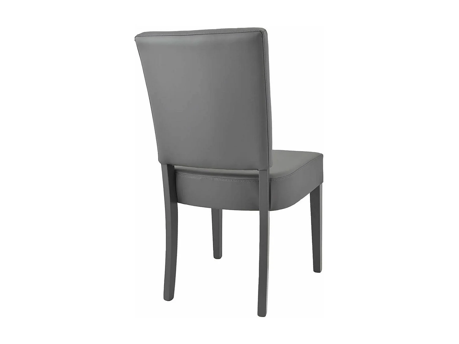 ALBA - Lot de 2 Chaises Simili Cuir Piètement en Hêtre Teinté Grises