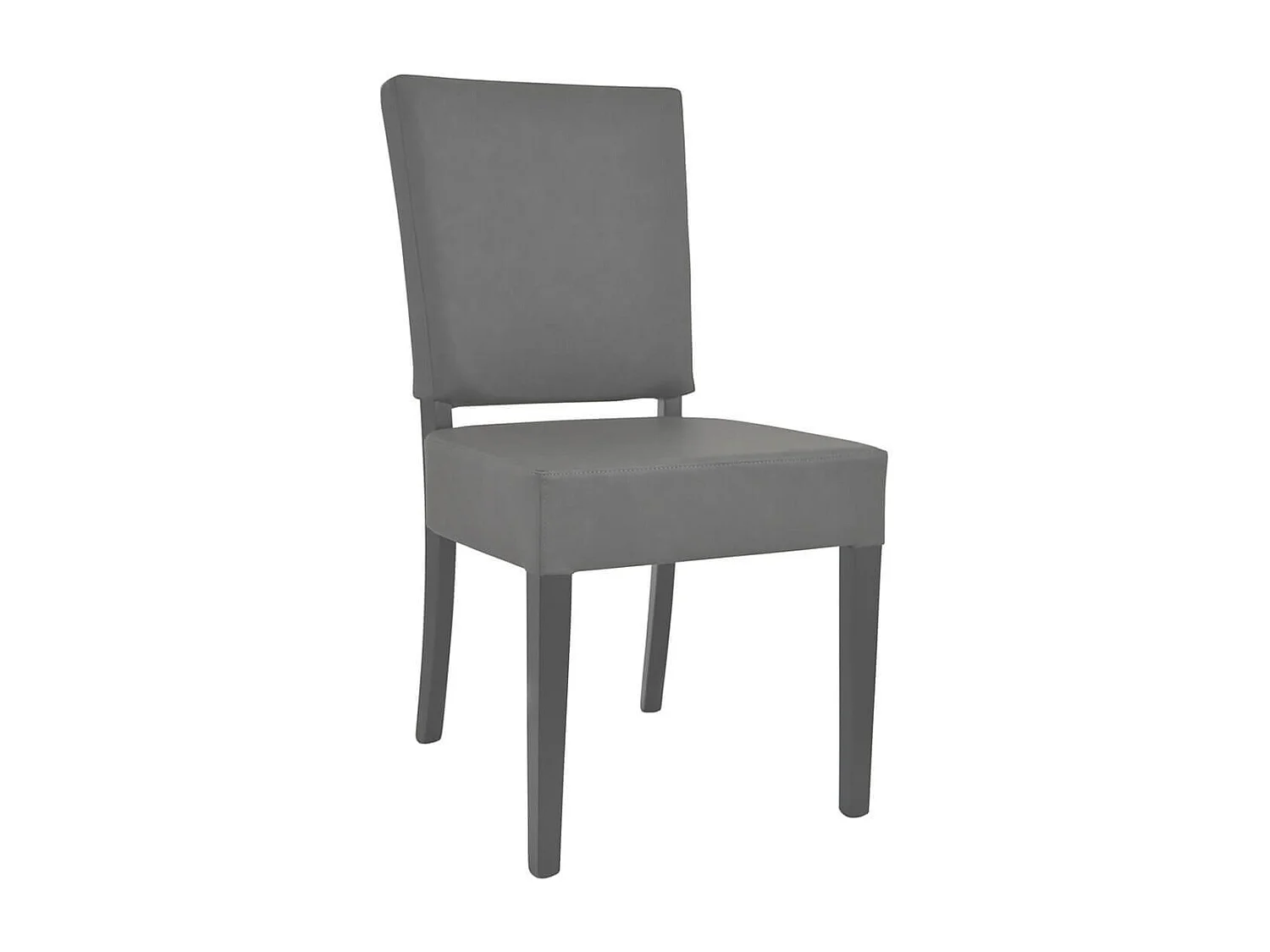 ALBA - Lot de 4 Chaises Simili Cuir Piètement en Hêtre Teinté Grises