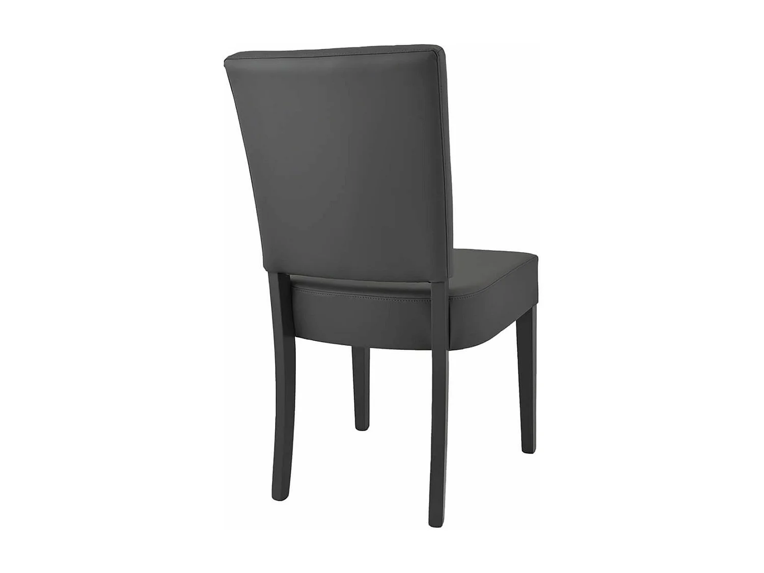 ALBA - Lot de 4 Chaises Simili Cuir Piètement en Hêtre Teinté Gris Anthracite