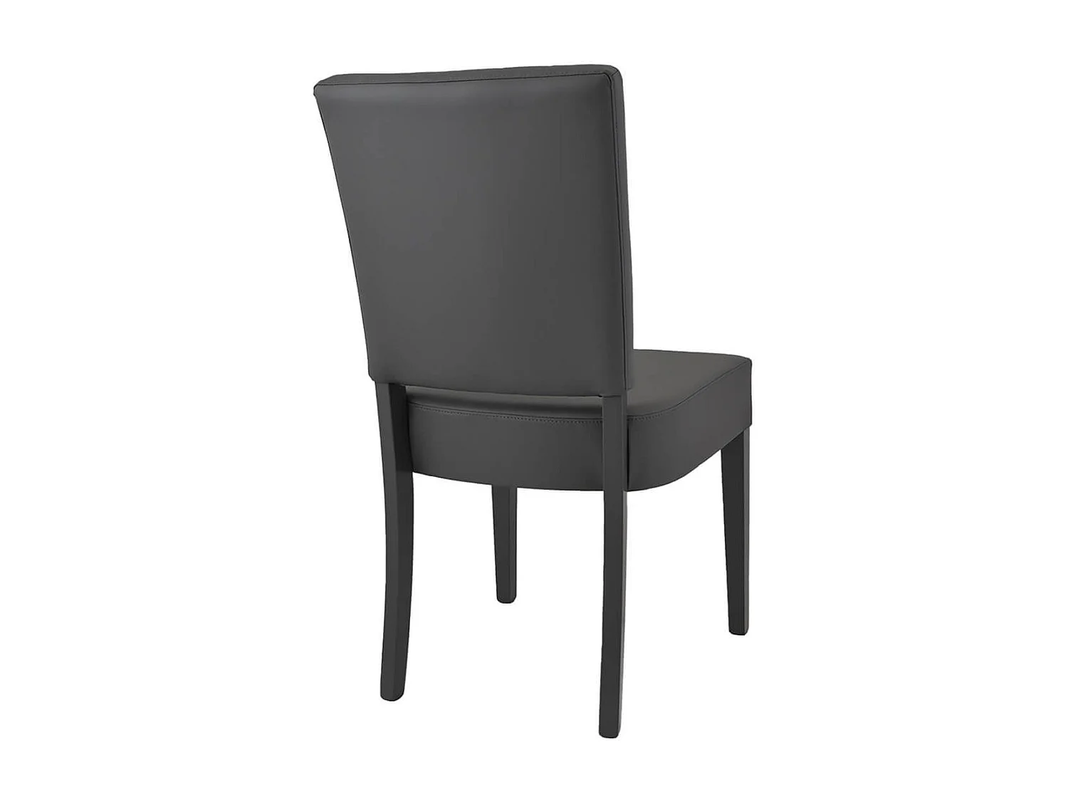 ALBA - Lot de 6 Chaises Simili Cuir Piètement en Hêtre Teinté Gris Anthracite