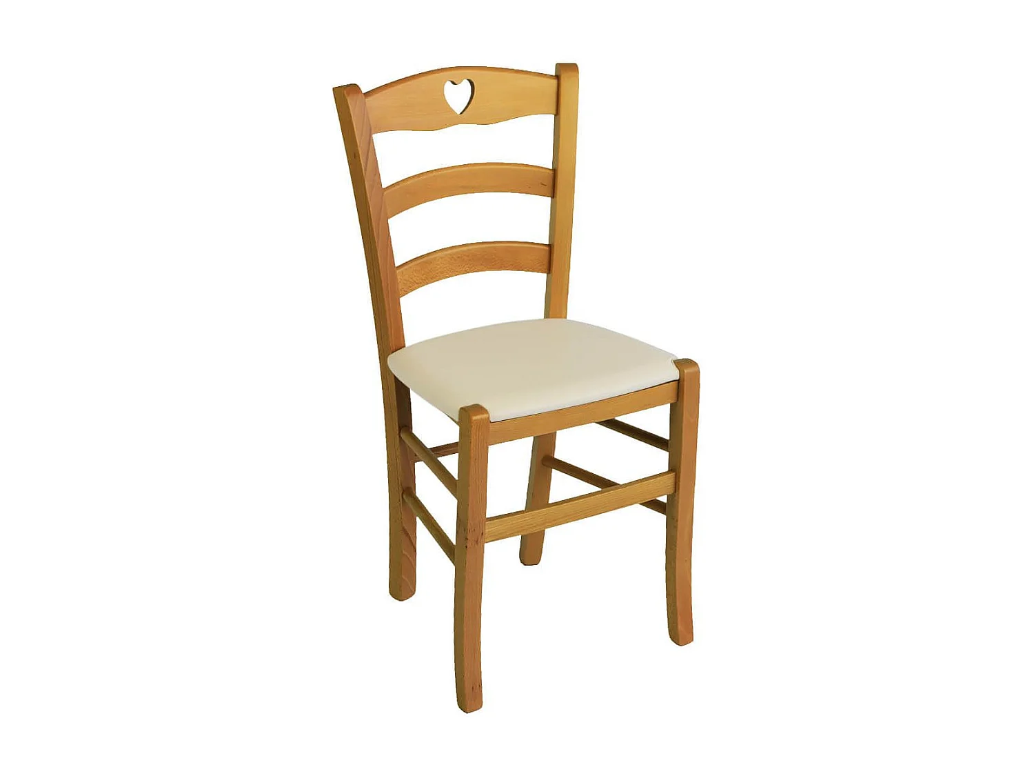 NAPLES - Lot de 2 Chaises Teinté Chêne  et Assises en PVC Ivoire