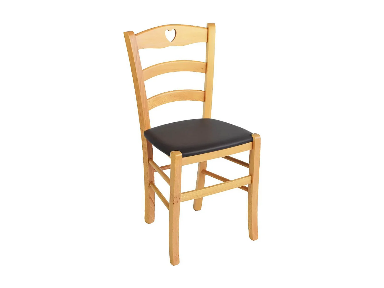 NAPLES - Lot de 6 Chaises Naturelles et Assises en PVC Moka