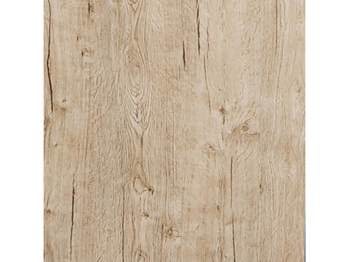 CHRIS OAK - Séjour Table + Buffet Laqué Blanc Brillant Aspect Bois