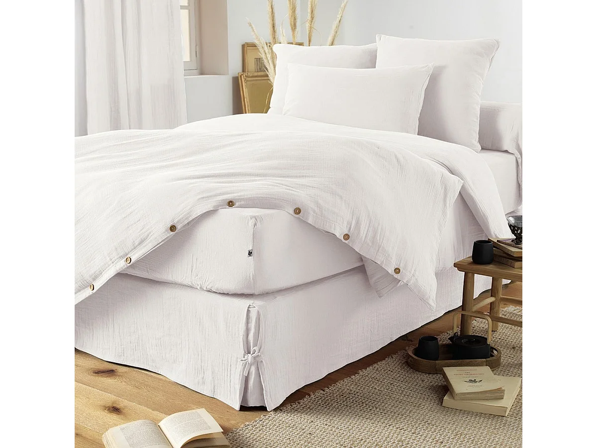 OUREA - Housse de Couette 200x210cm Gaze de Coton Chantilly