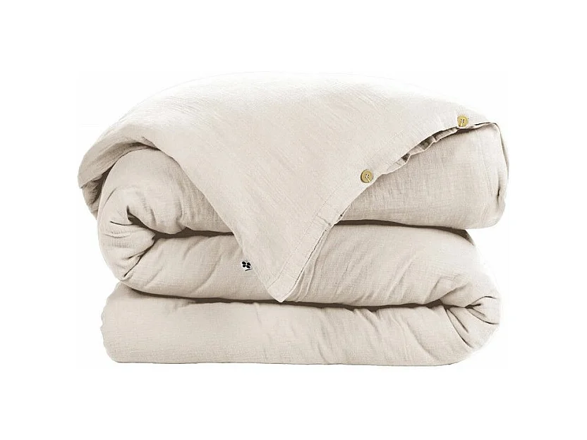 OUREA - Housse de Couette 240x240cm Gaze de Coton Pampa