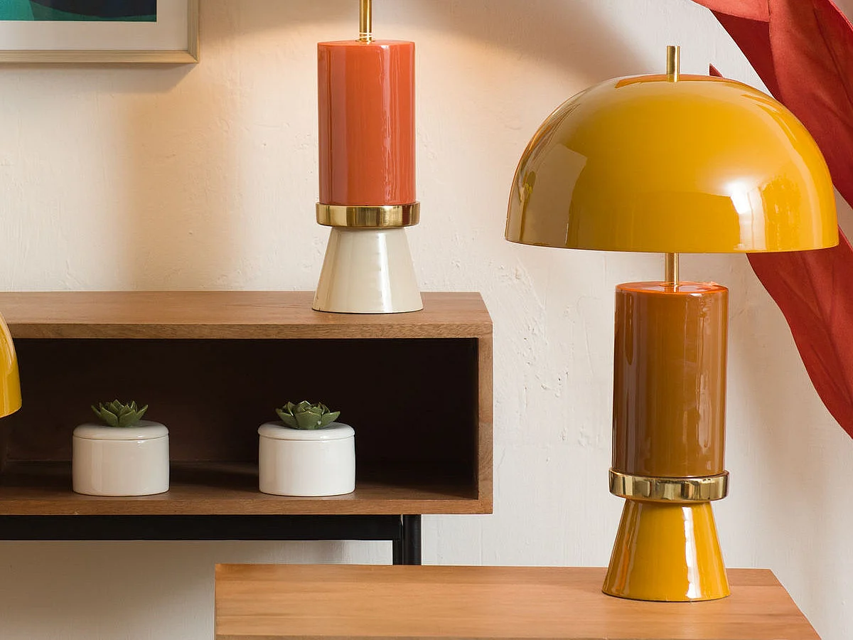 Lampe vintage jaune E27-15W