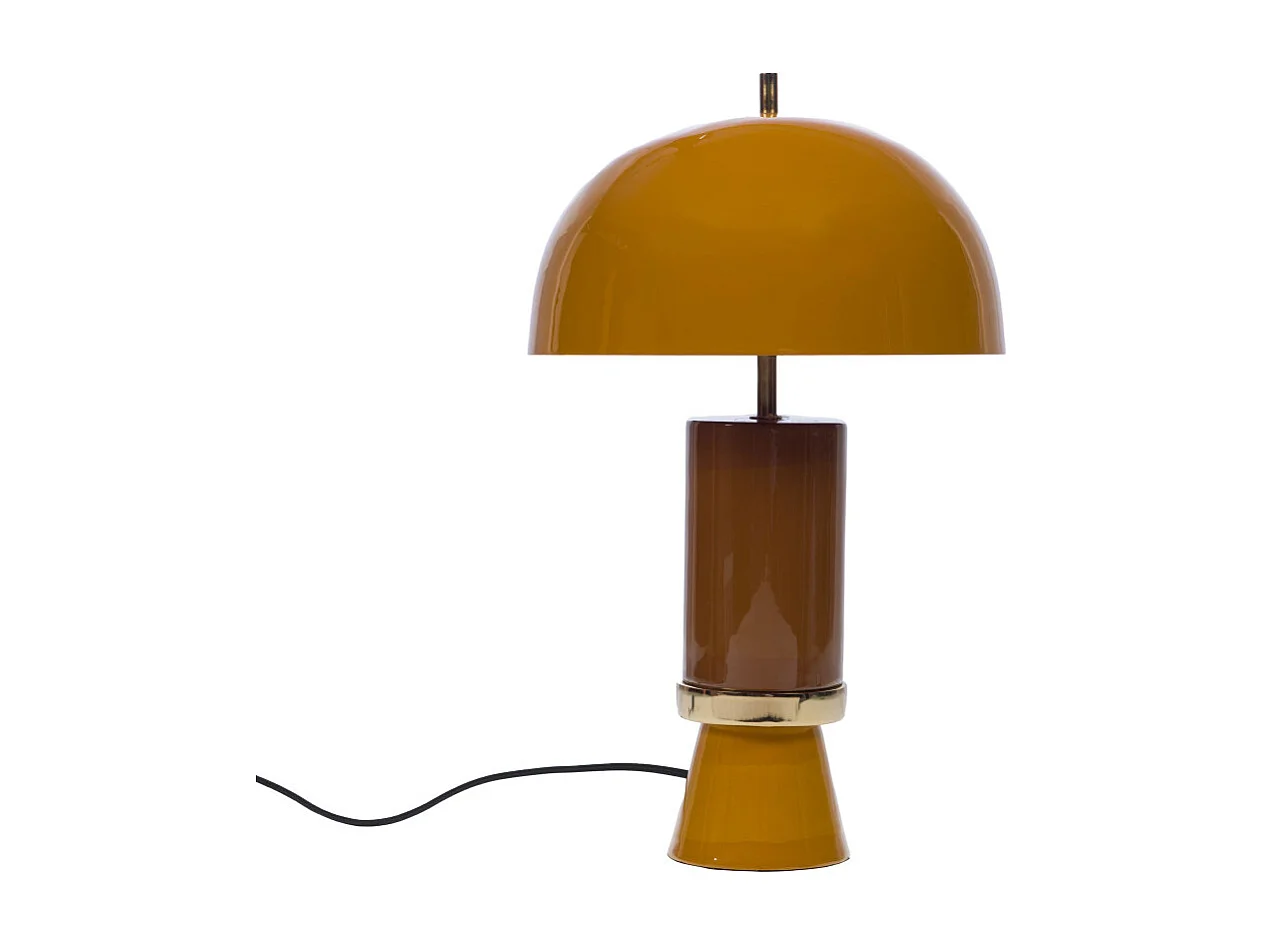 Lampe Vintage jaune en métal 51 cm