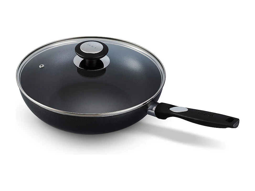 Poêle Wok couvercle Pro induc 28 cm