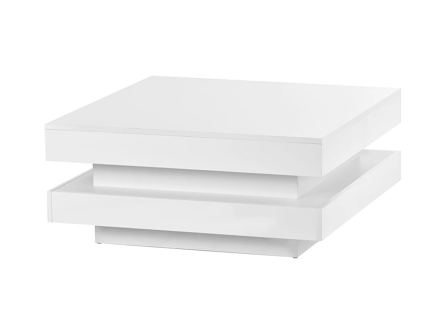 Moderner Couchtisch mit LED in 16 Farben – quadratische Form – Weiß