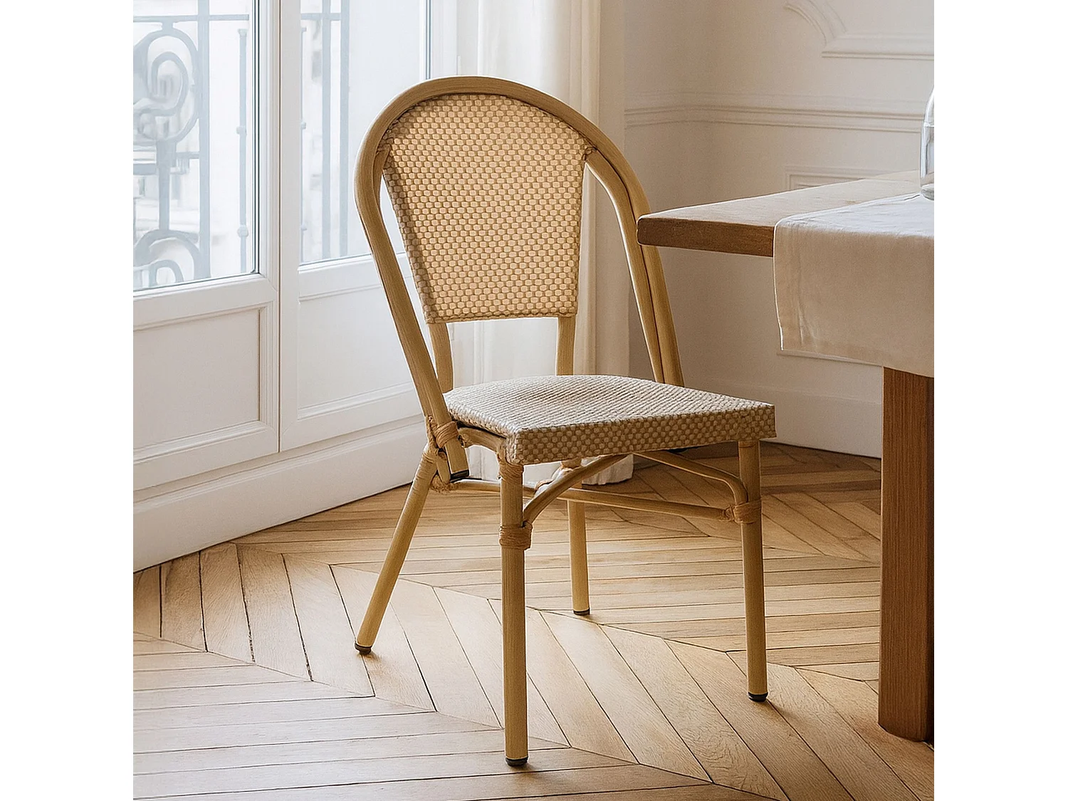 Now's Home - Lot De 2 Chaises De Table Beige Et Structure En Aluminium Amalfi