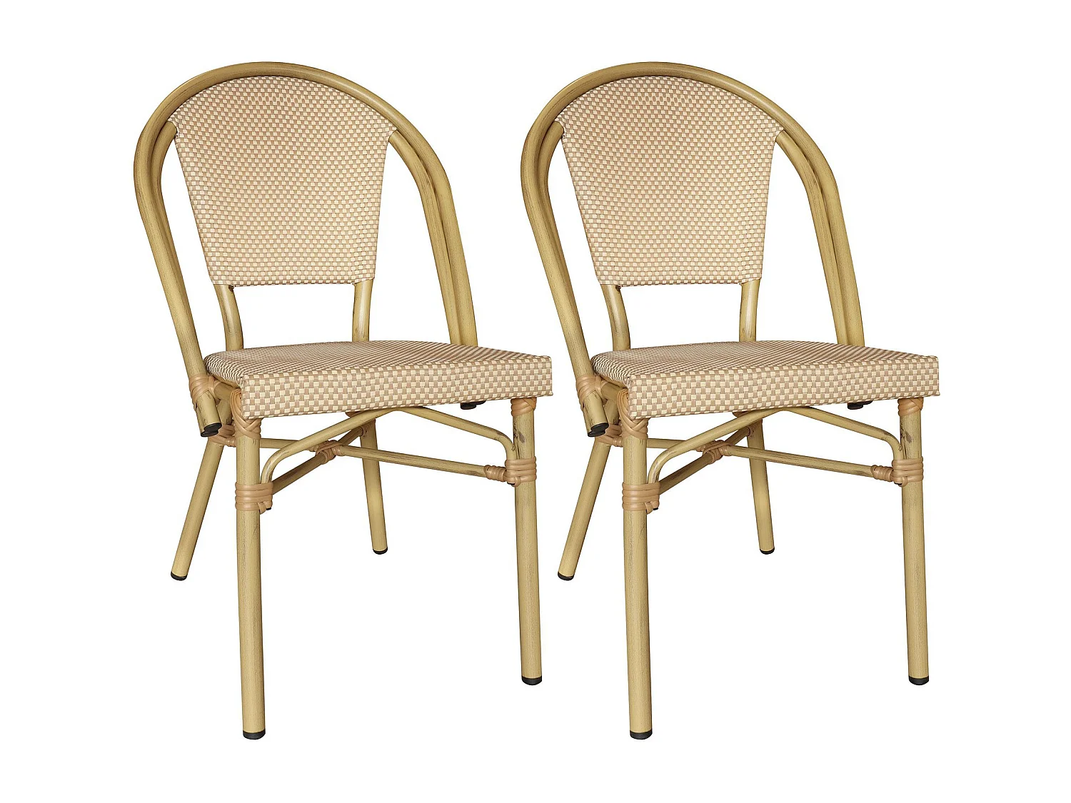 Now's Home - Lot De 2 Chaises De Table Beige Et Structure En Aluminium Amalfi