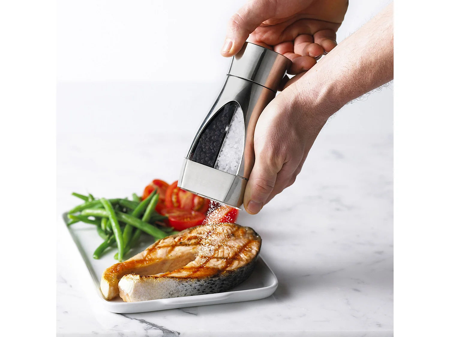 Trudeau - Moulin A Poivre Et Moulin A Sel 2 En 1 16cm