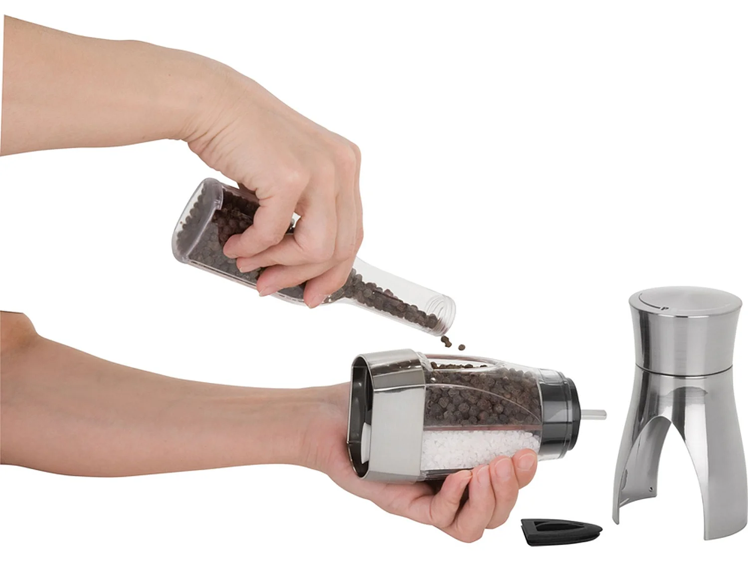 Trudeau - Moulin A Poivre Et Moulin A Sel 2 En 1 16cm