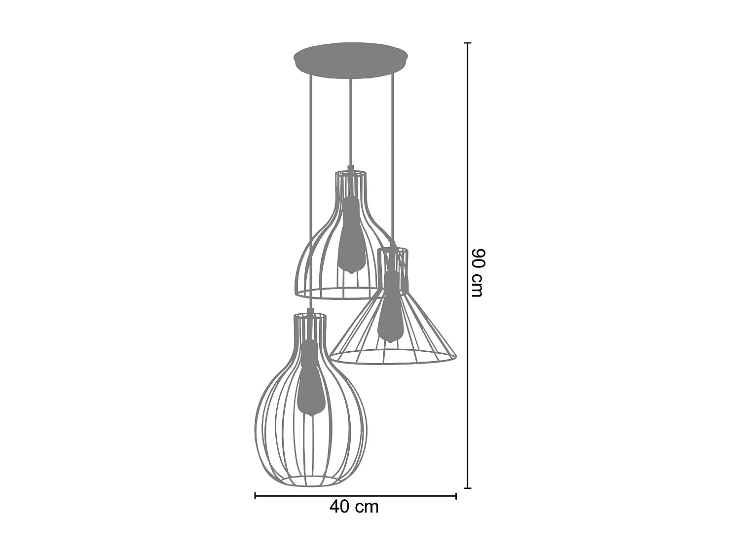Lustre TOSEL ,métal,Doré ,H 90x D40xP40cm