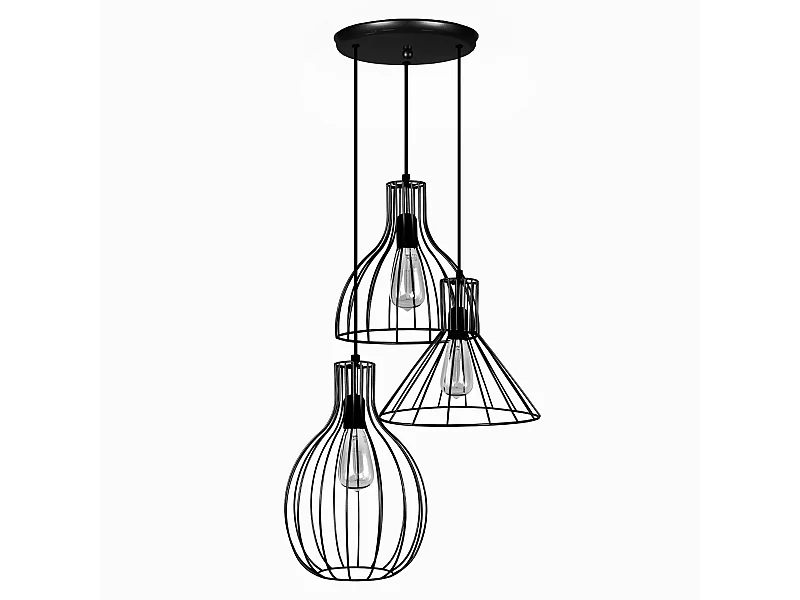 Lustre TOSEL ,métal,foncé ,H90xD 40xP40cm