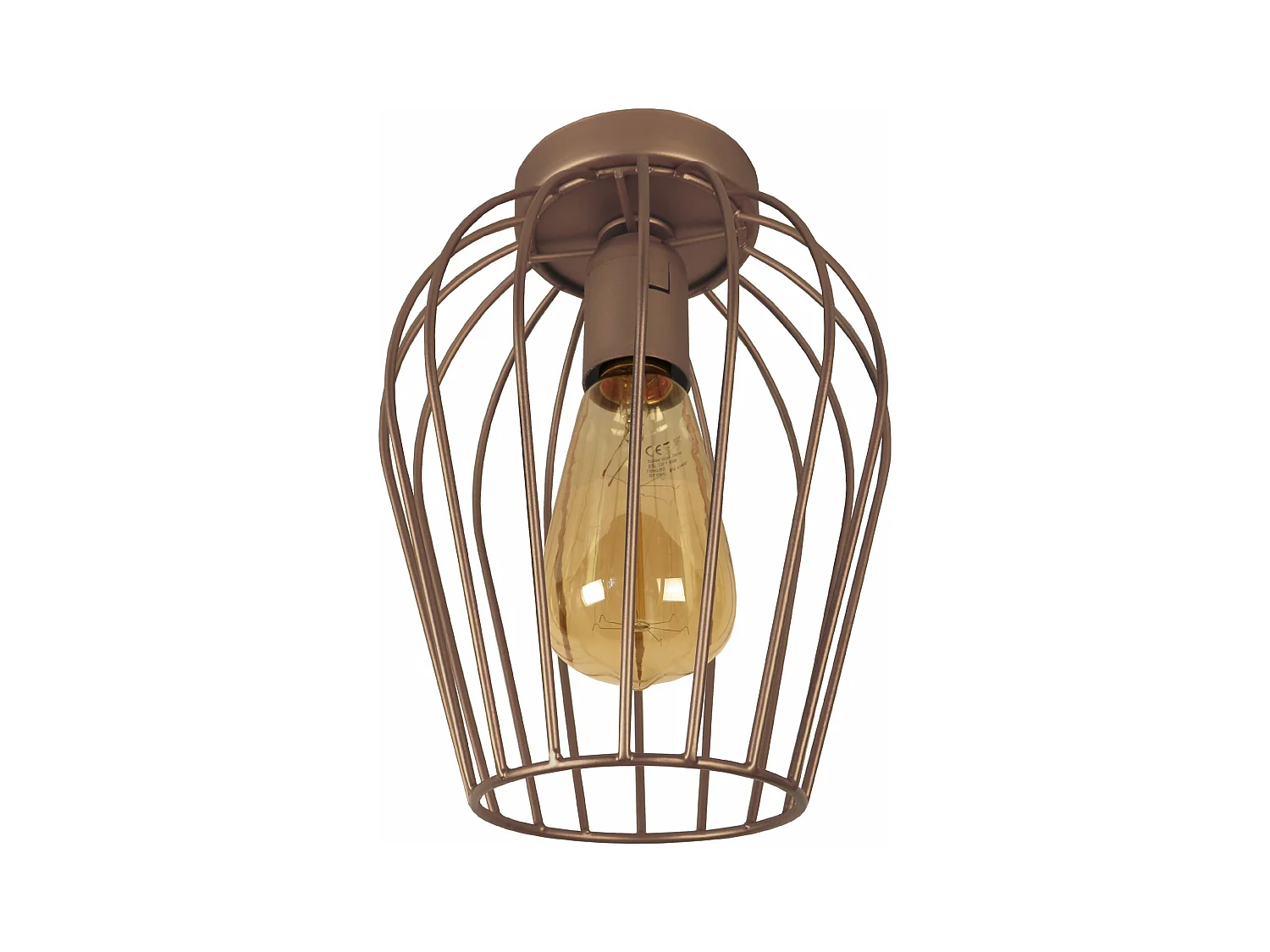 Plafonnier filaire melon bronze 30 cm..
