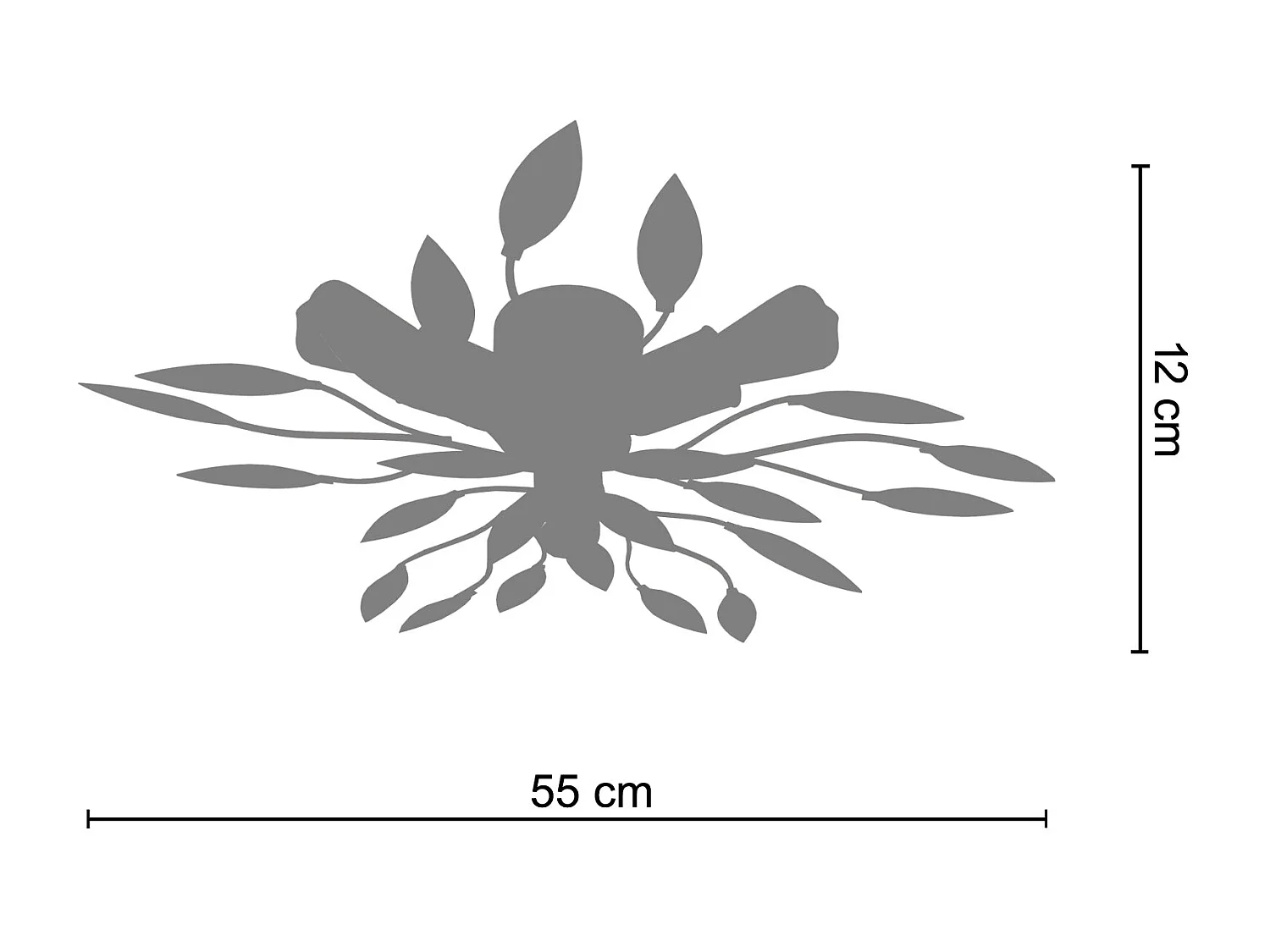 Plafonnier TOSEL ,métal,Blanc  ,H12xD55xP55cm