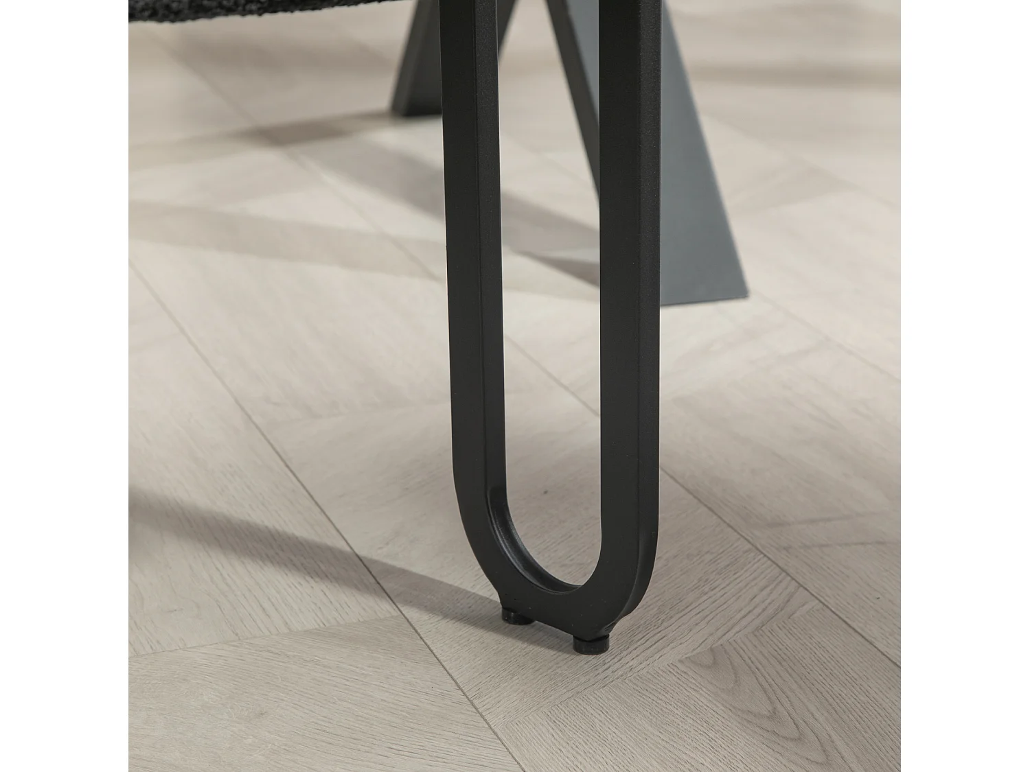 Lot de 2 chaises de salle à manger,en chenille Noir