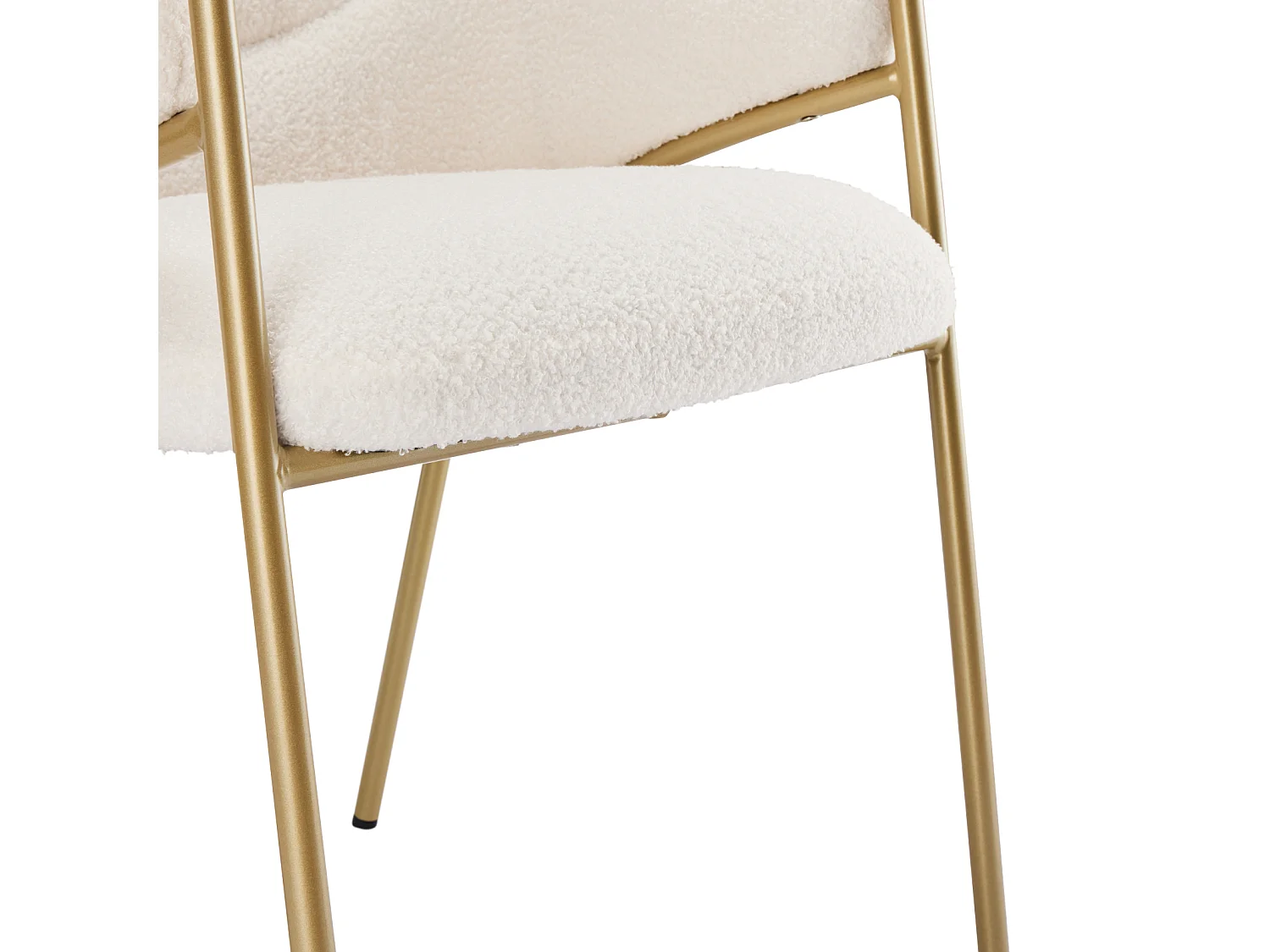 Chaise de salle à manger 1 pc, avec accoudoirs, tissu en peluche d'agneau, coussin de siège épais, 52.5x48x83.7cm beige