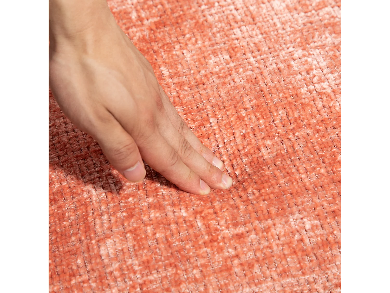 Lot de 2 chaises de salle à manger, avec dossier rond, pour salle à manger, en chenille Rose