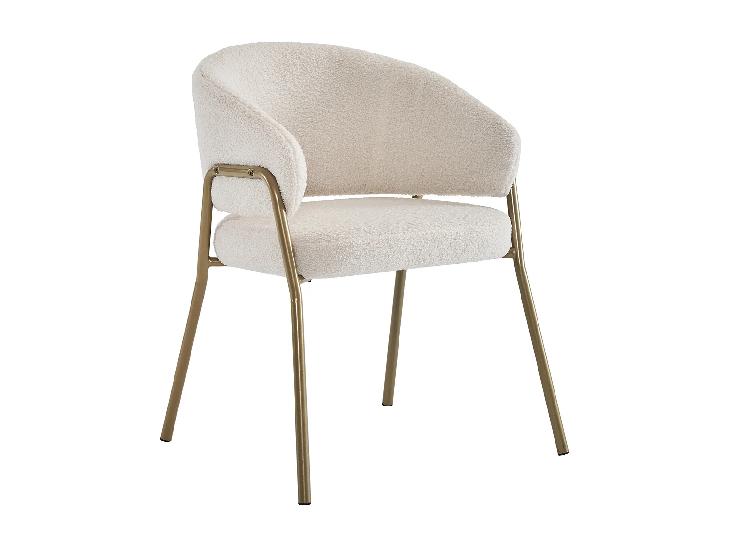 Set di 1 sedia da pranzo moderna in velluto di pelle di agnello Spraygold con finitura oro (1 pezzo), con gambe dorate 49x18x78 cm bianco