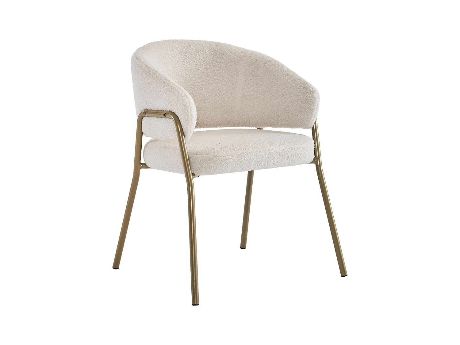 Juego de 4 sillas de comedor modernas de terciopelo de piel de cordero con acabado dorado (1 pieza), con patas doradas, 49 x 18 x 78 cm, color blanco