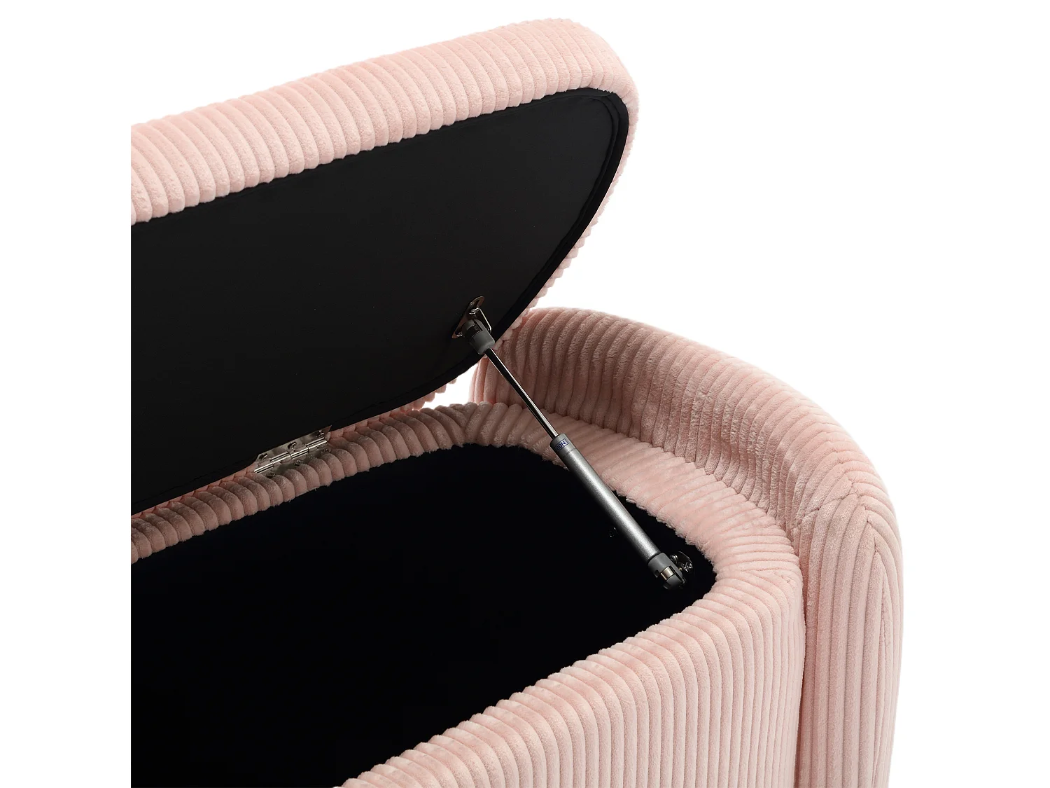 Tabouret de rangement en velours rayé, confortable et polyvalent, idéal pour le salon et la chambre,rose