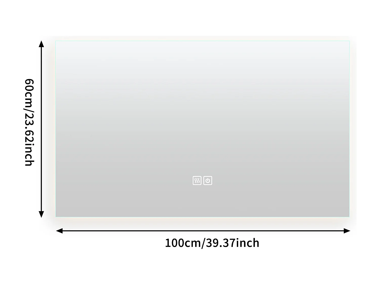 Miroir Salle de Bain avec Éclairage - 60 x 100 cm - Miroir LED Salle de Bain - avec Anti-buée et 3 Couleur Changeable