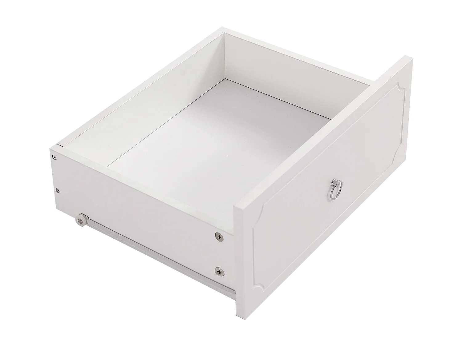 Commode avec miroir et 6 tiroirs, 100x50x132cm, miroir amovible, MDF + panneaux de particules, blanc