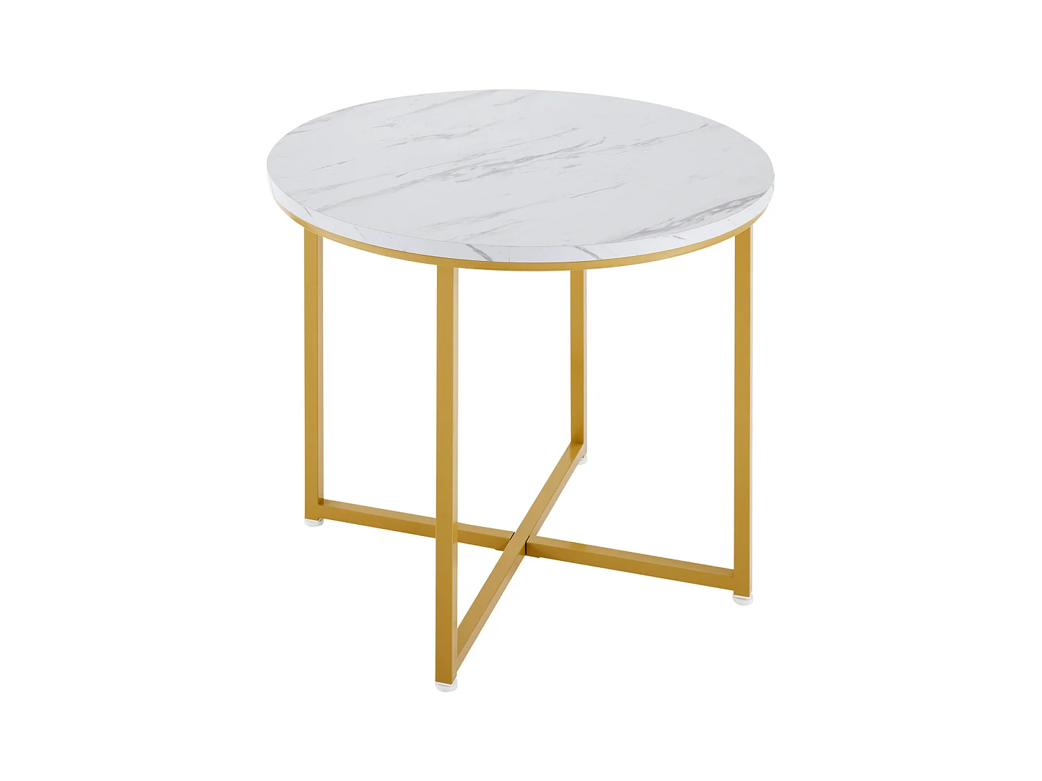 Ensemble table avec 4 chaises, plateau ronde en MDF, cadre en fer plaqué or, chaise en velours, D80x75cm+D33x46cm, gris