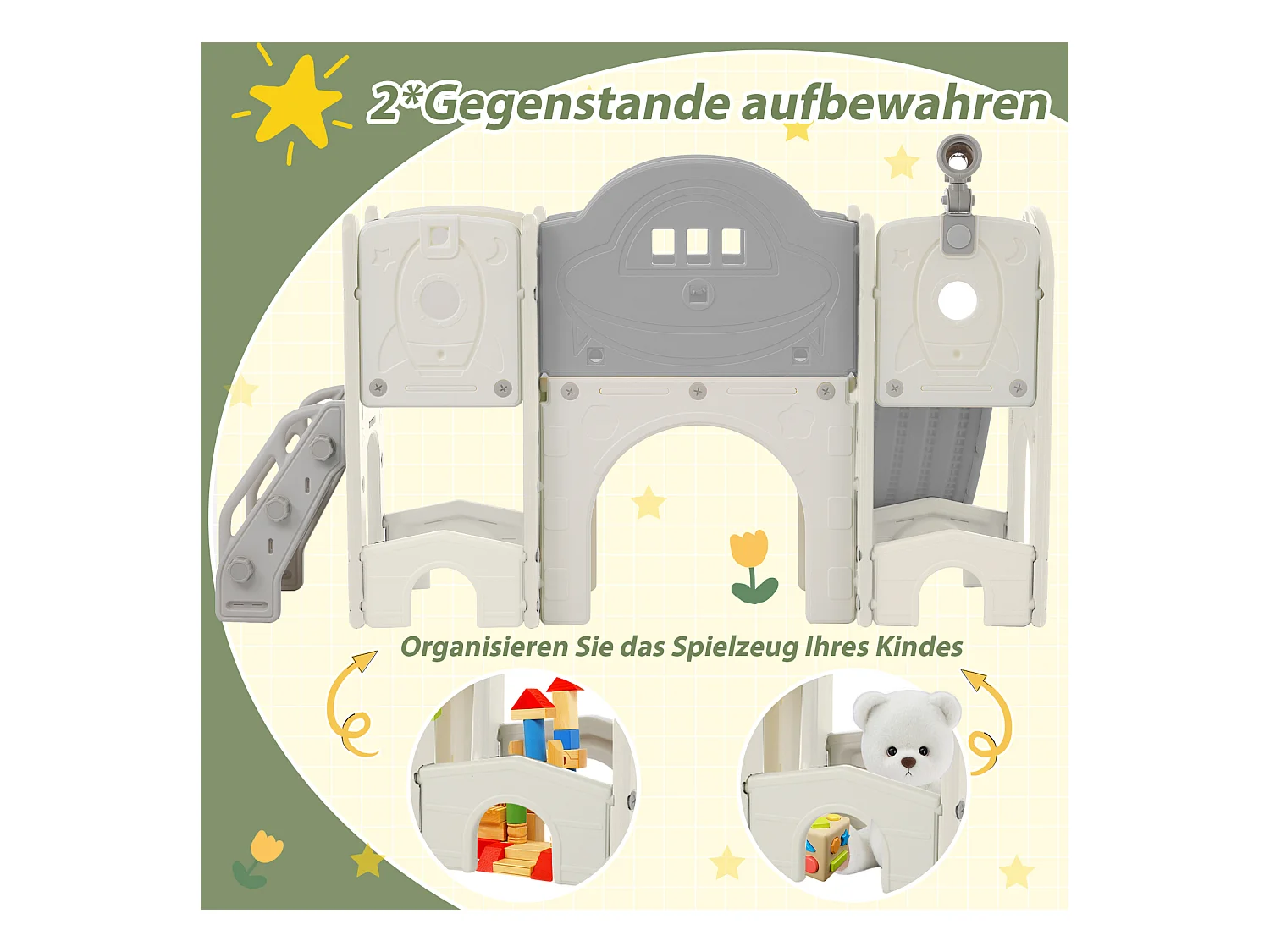 Giocattolo da arrampicata per bambini 10 in 1 con scivolo, indipendente, gioco di arrampicata e perforazione, verde