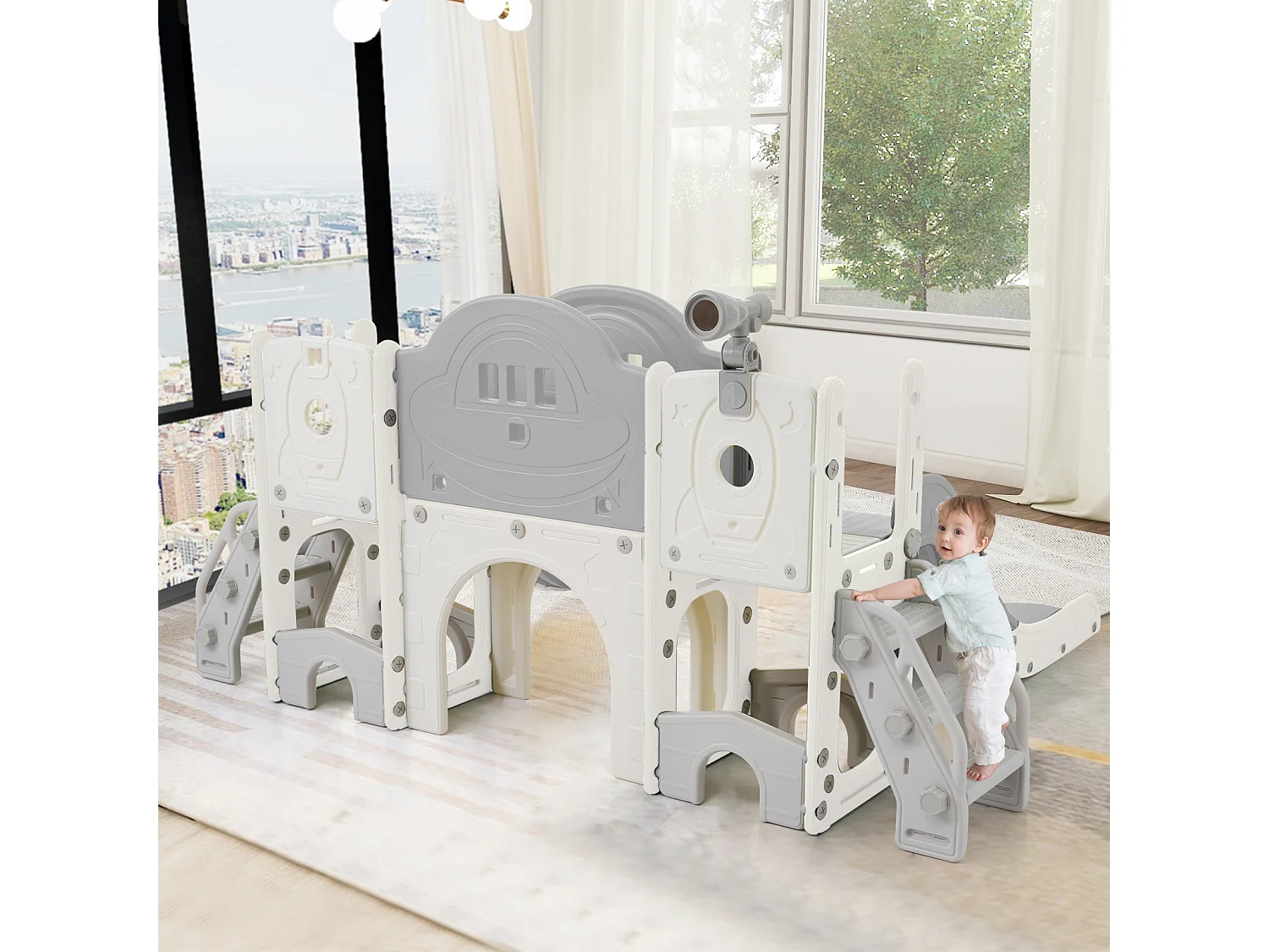 Jouet d'escalade pour enfants 10 en 1 avec toboggan, autoportant, escalade, jeu de forage,  vert