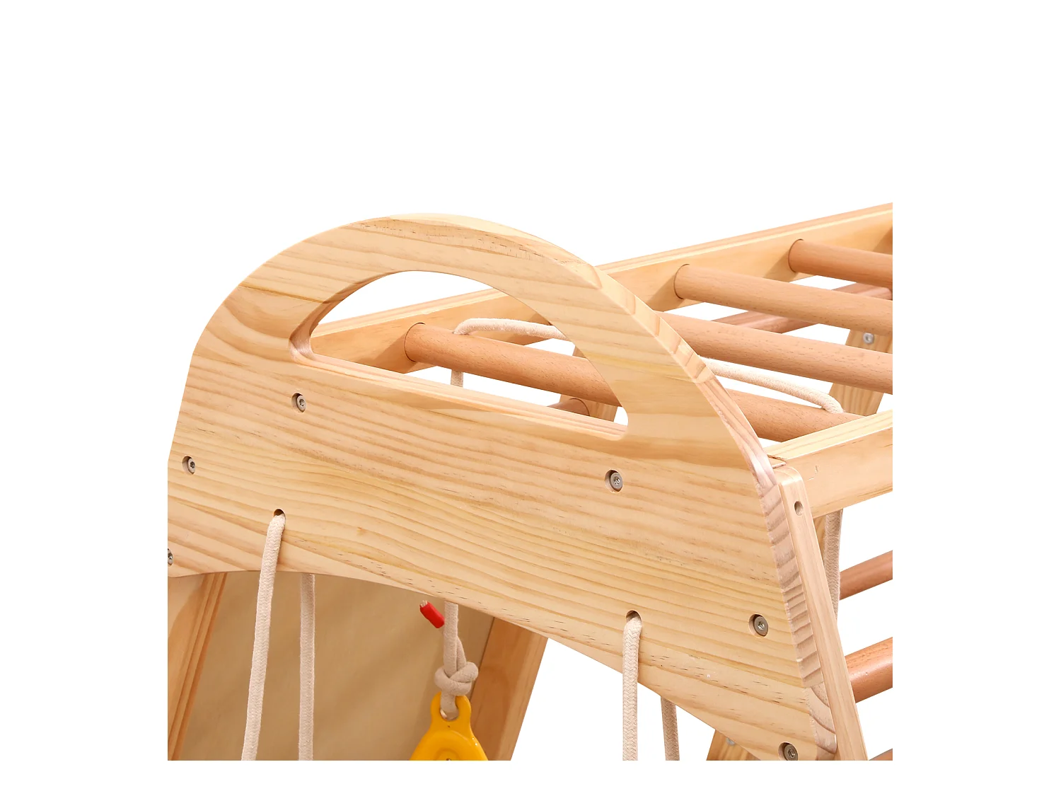 Parco giochi 7 in 1 con scivolo, altalena e rete da arrampicata, 140 x 120 x 120 cm