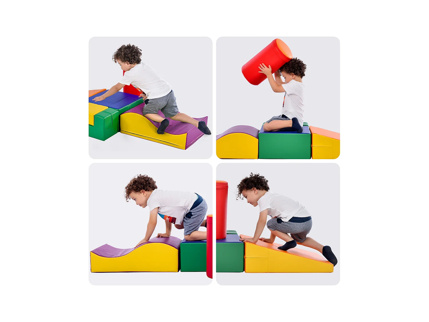 pezzi di blocchi da costruzione morbidi giganti per parco giochi, moduli per correre e arrampicarsi, PU - Arancione