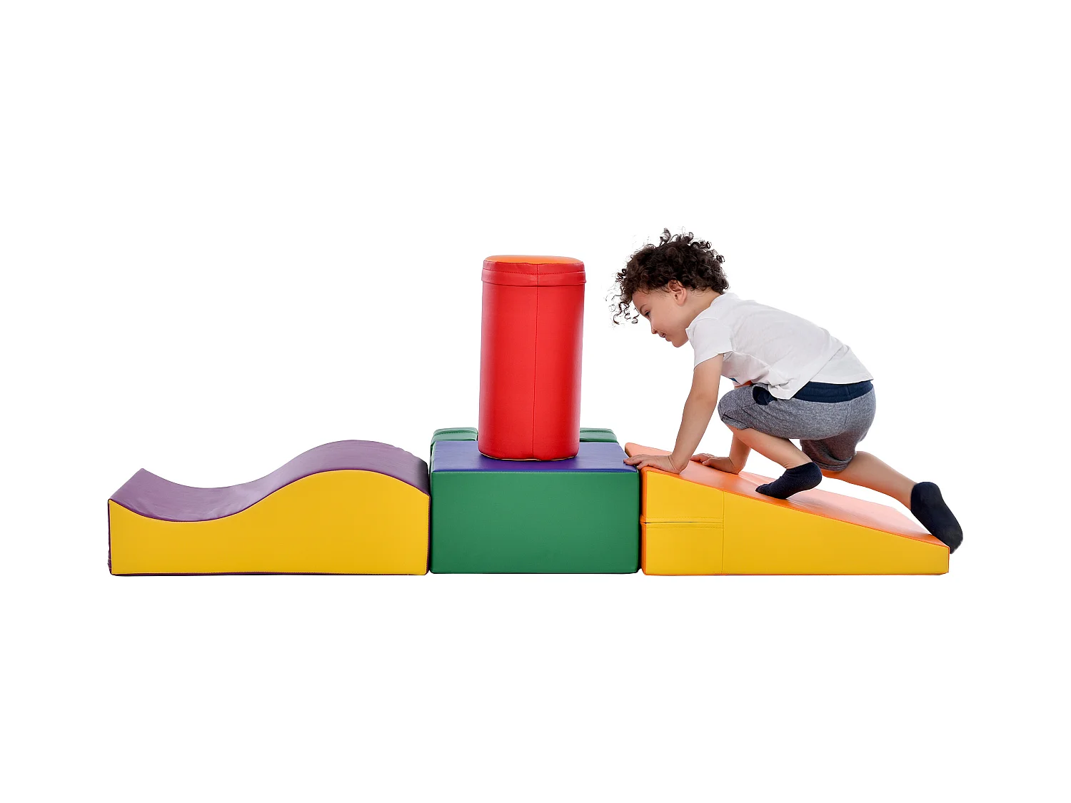 pezzi di blocchi da costruzione morbidi giganti per parco giochi, moduli per correre e arrampicarsi, PU - Arancione