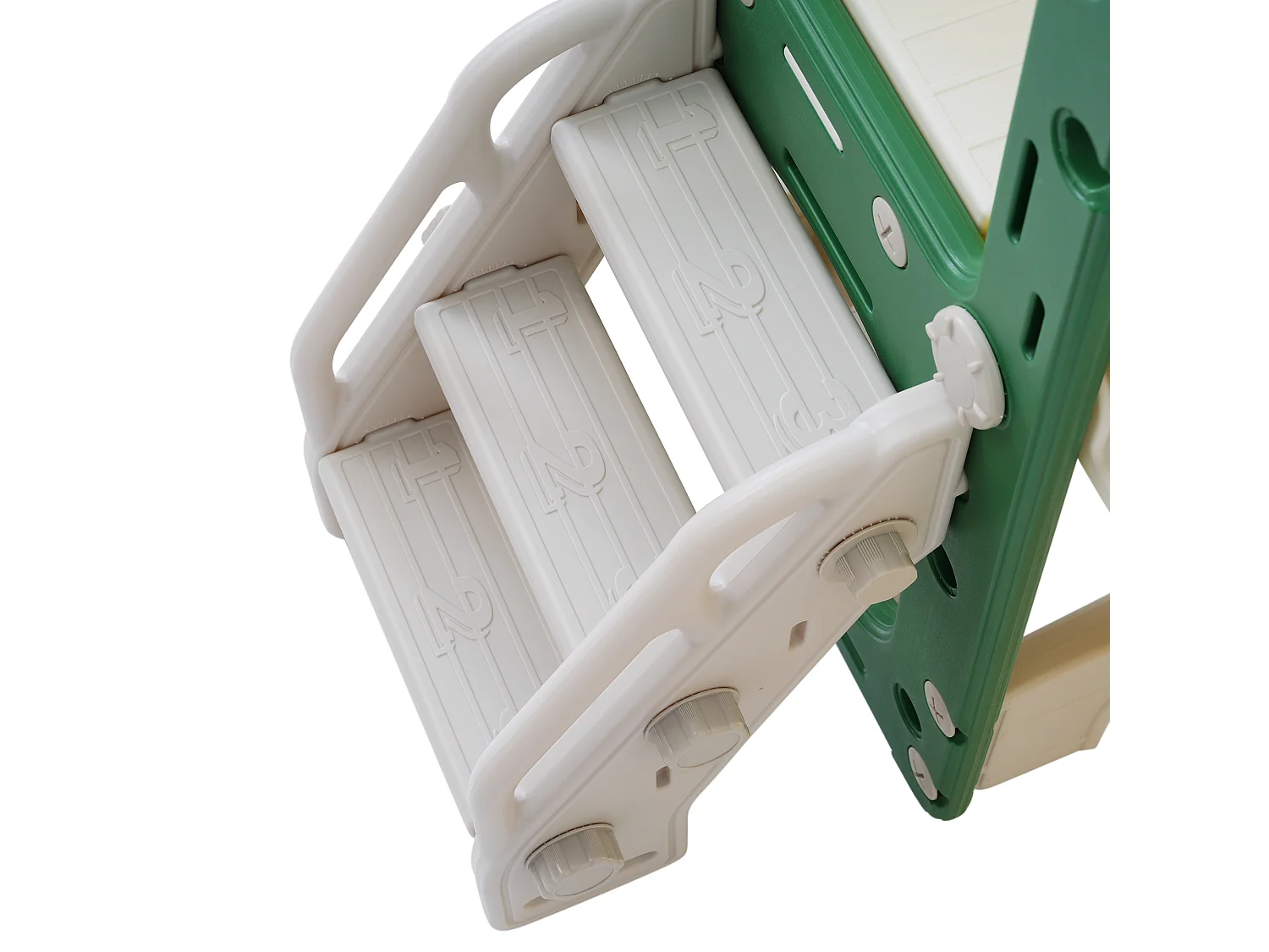 Aire de jeux pour enfants 8 en 1 avec toboggan, mur d'escalade, jeu de trous de forage, vert