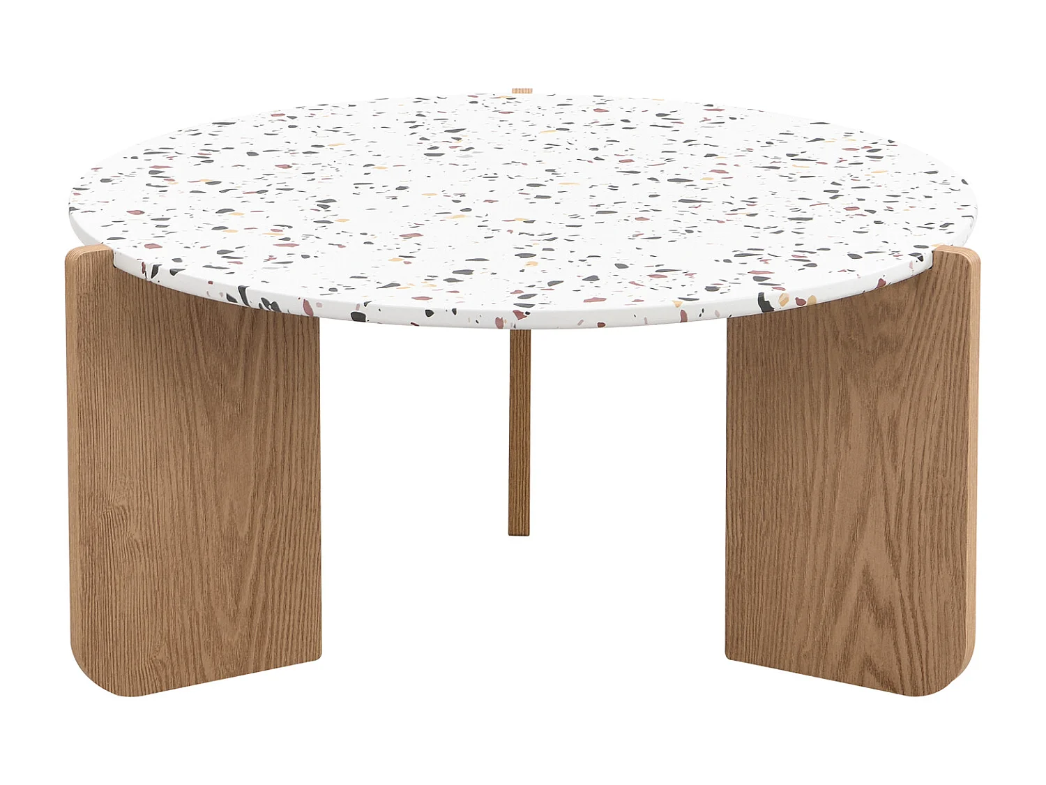 Conjunto de 2 mesas de centro encaixáveis, modulares modernas, para sala de estar, sofá, 70x70x35+50x50x45,5 (cm), Natural