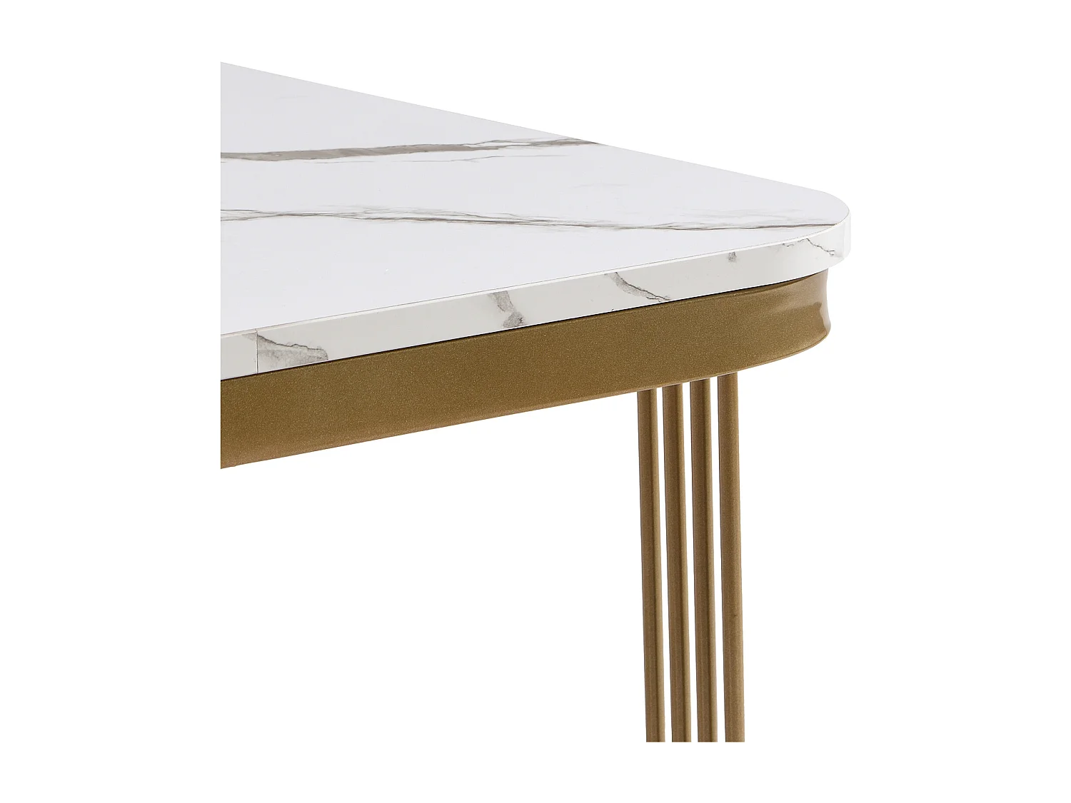 Set van 2 in elkaar passende salontafels, glanzende marmerlook, gouden accenten, met 2 lades, 60x60x45cm+50x50x34cm, wit/zwart