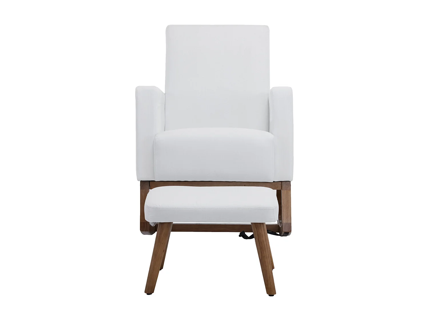 Fauteuil à bascule - chaise longue avec repose-pieds, avec sac de rangement - 65.5x84x92.5cm - en velours blanc
