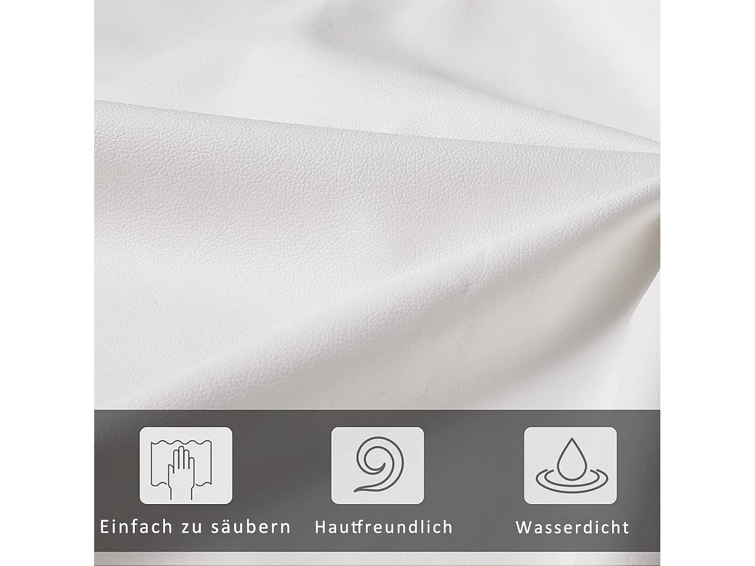 Lit adulte 140 x 200 cm - Lit double en cuir PU avec lampes LED et sommier à lattes et tête de lit en couronne (coiffure) pour adolescent - Blanc