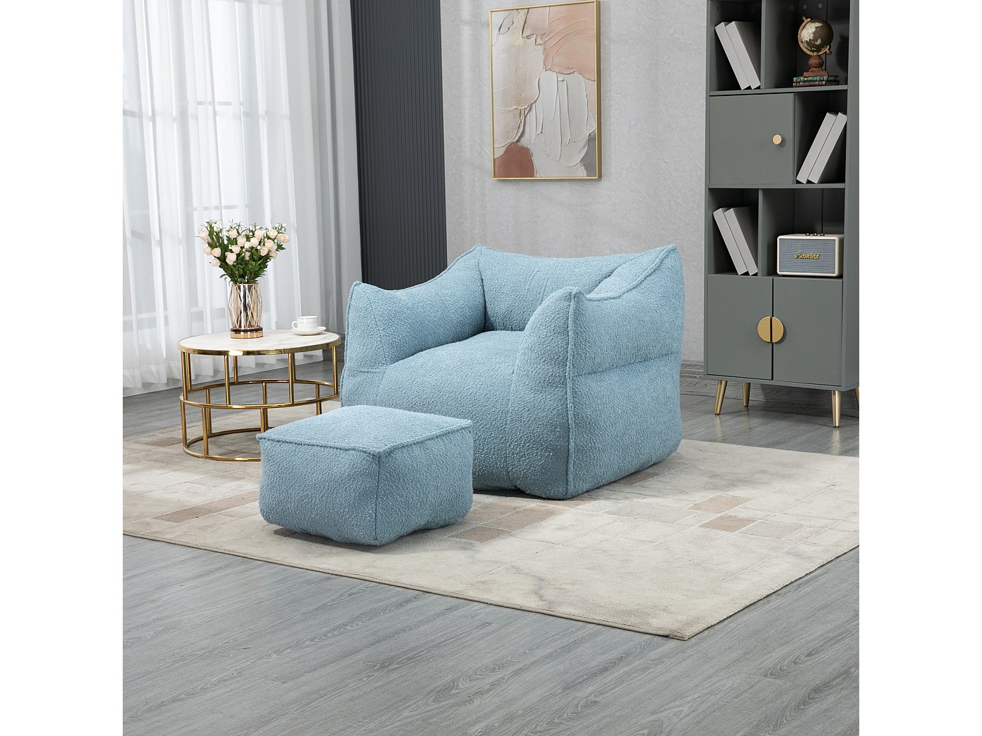 Lit Sac De Haricots Convertible MAXYOYO - Transformable En Fauteuil Ou Lit - Housse Douce Rembourrée - Noir