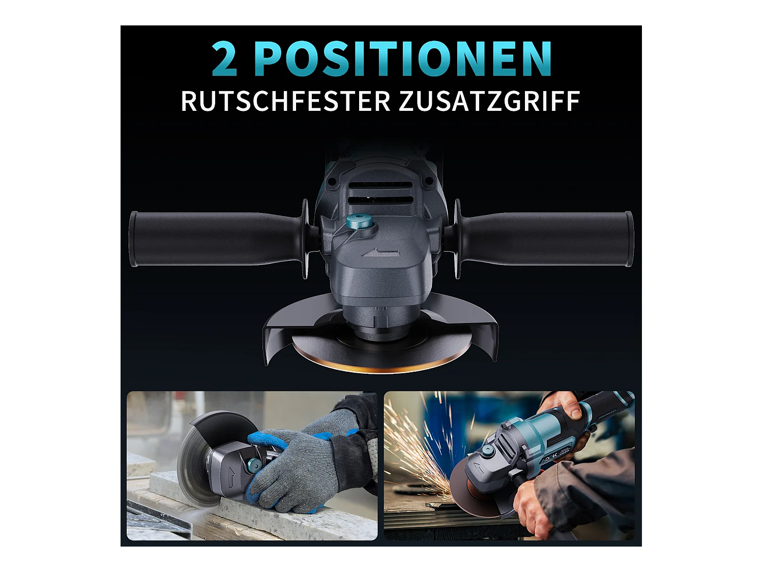 125mm snoerloze haakse slijper - 1x 21V 4.0Ah accu - 9000rpm borstelloze motor - 6 instelbare niveaus - met 9 accessoires