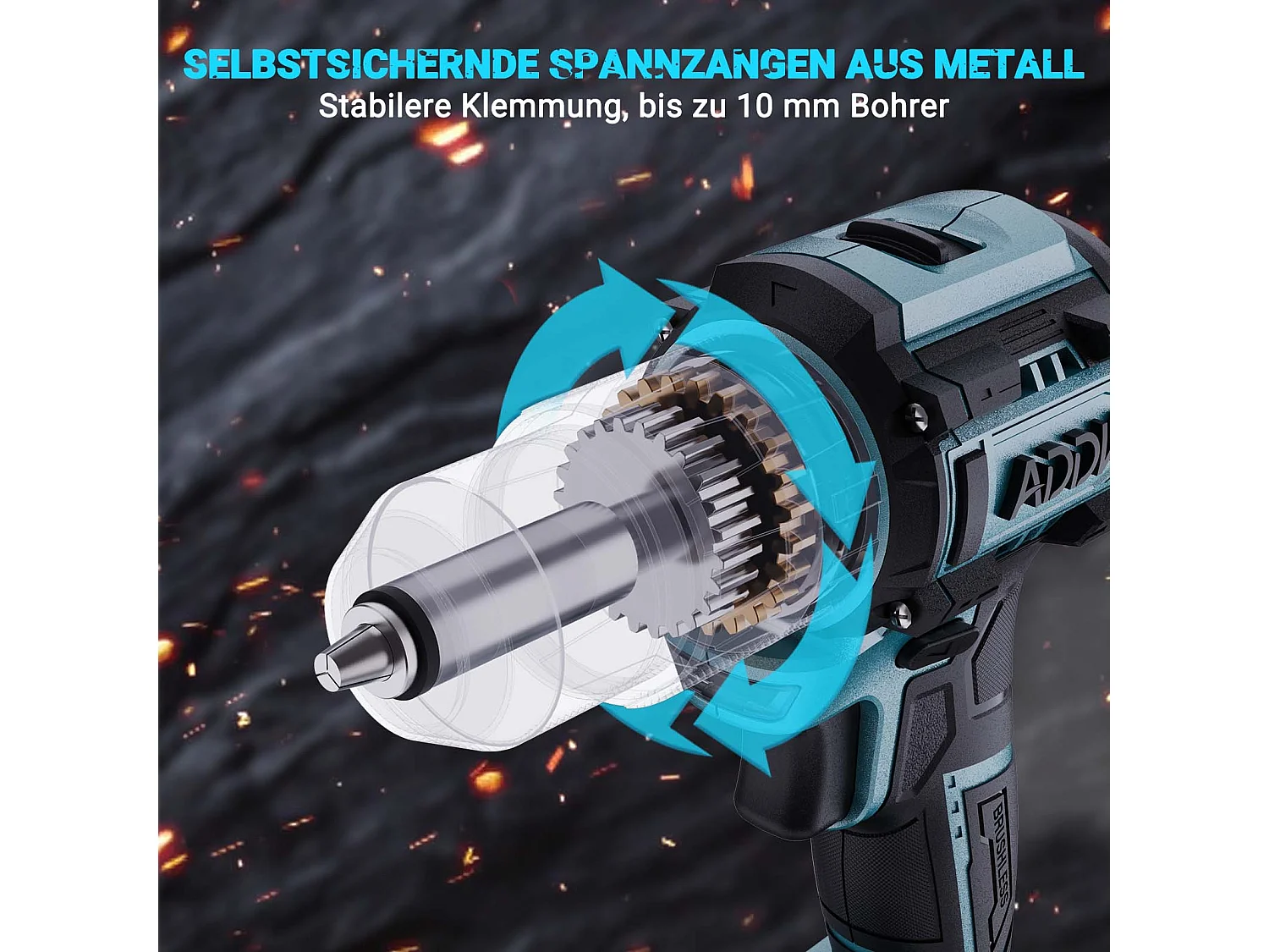 350W 21V boormachine 24+3 standen - 3 snelheidsinstellingen, draagbare boormachine - blauw (2 batterijen)