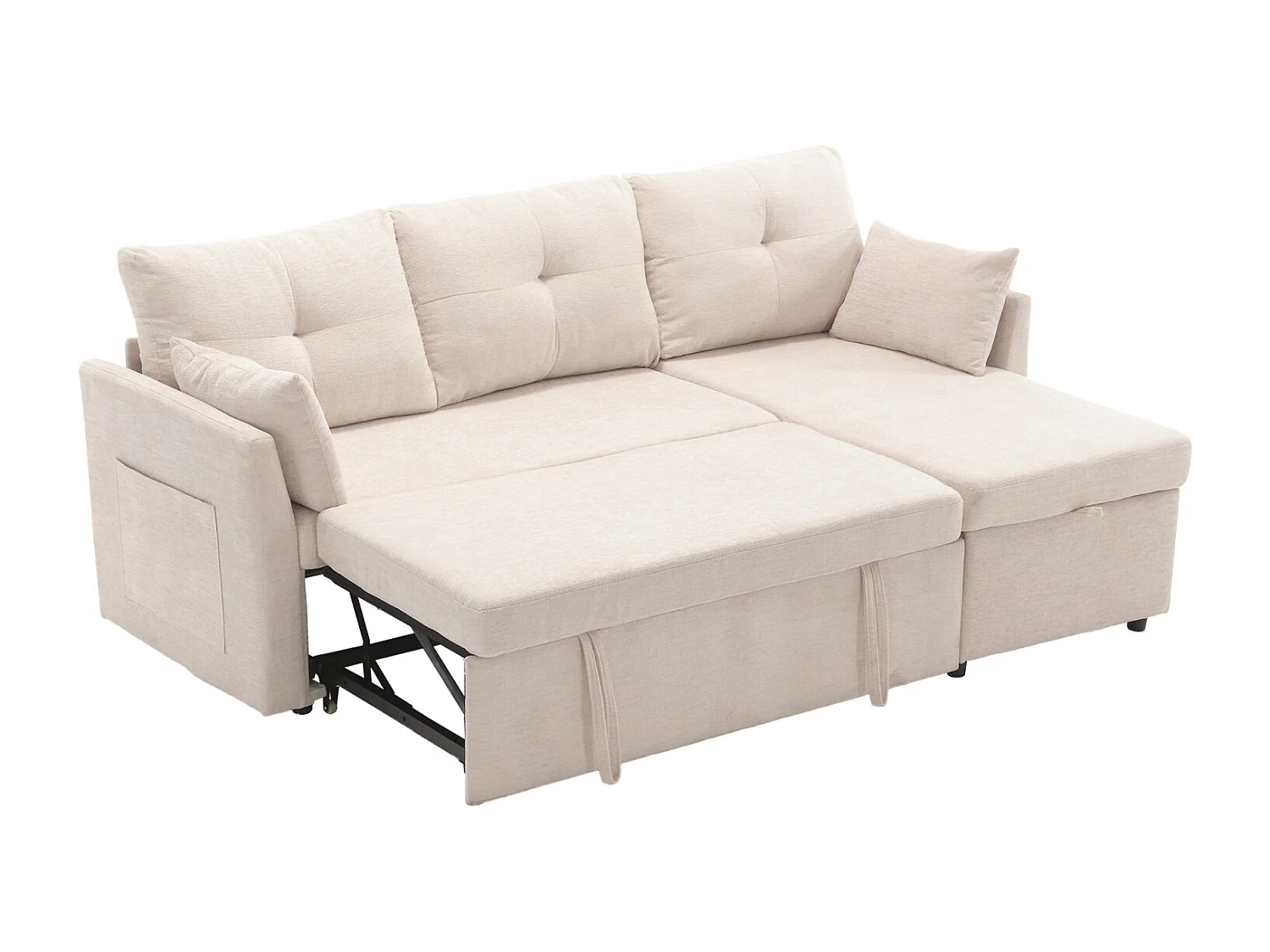 Canapé convertible, canapé d'angle 3-4 places, 206x 30x66-88 cm, en forme de L avec chaise réversible, sièges de rangement, brige