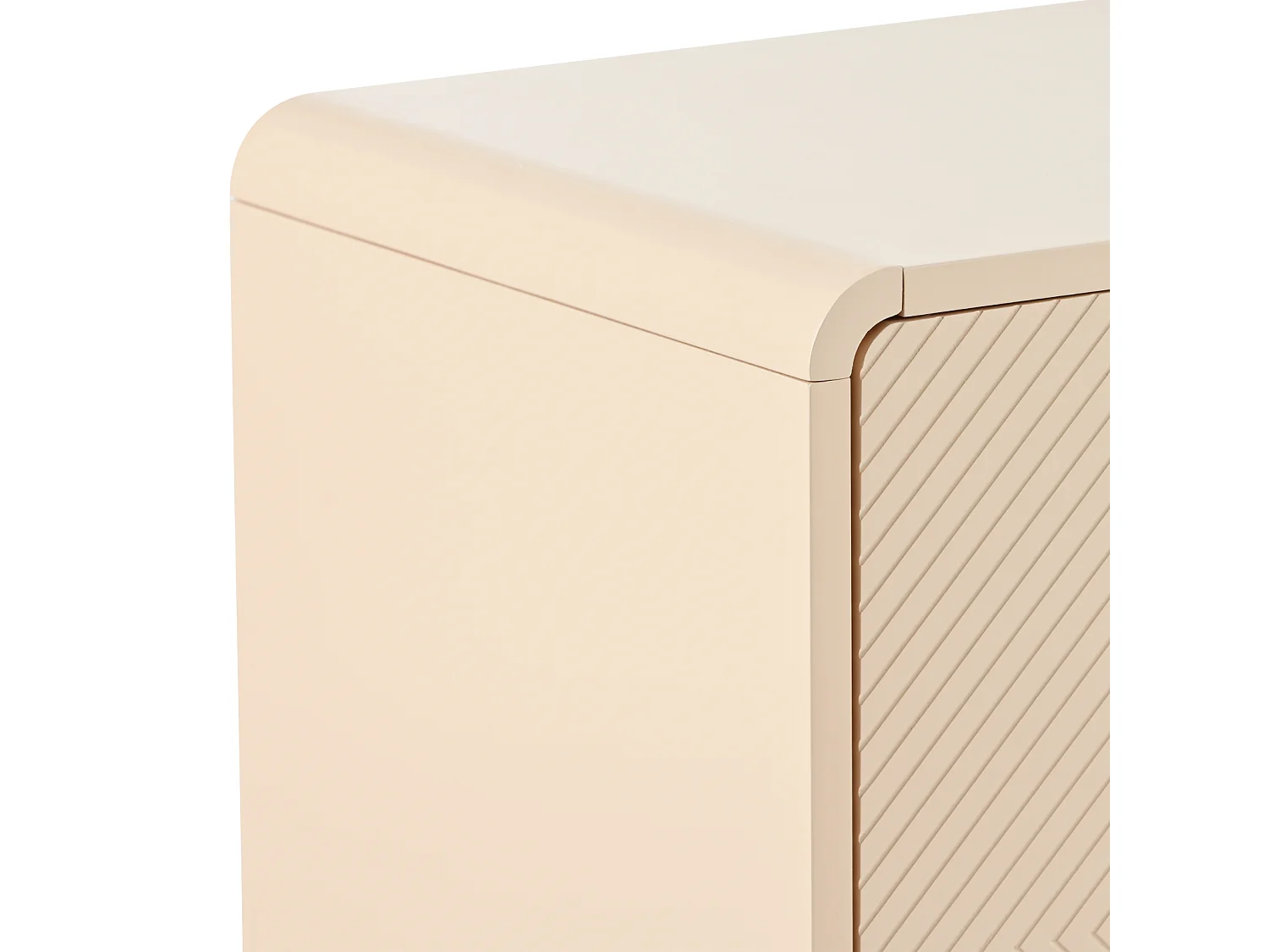 4-deurs dressoir met terugslagbeveiliging voor woonkamer en entree, 152,5x40x76,5cm, abrikoos crème