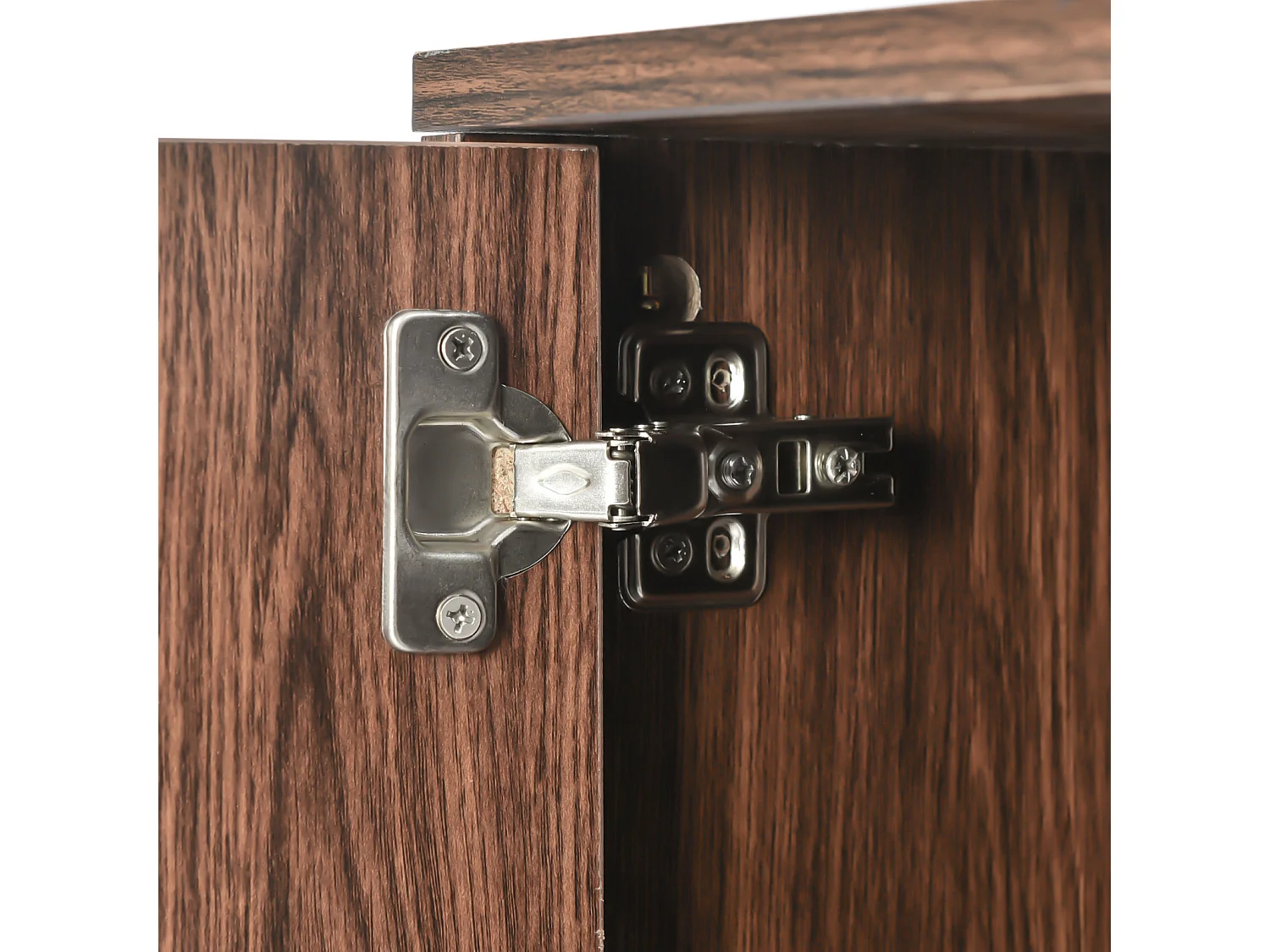 Dressoir met 3 deuren - stijlvolle en royale opbergruimte - Kleine kast houtkleur + zwart 120x76,5x38 cm